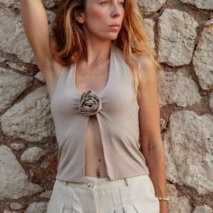 Rosetta crop top beige