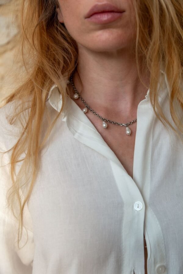 Marina linen shirt white - Image 3